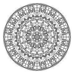 Linear mandala black on white