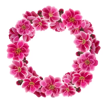 Pink Cherry Blossom Sakura Heart Wreath Frame Valentine Banner Stock Vector  by ©UnchaleeKhun 502030246