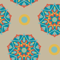 Vector seamless pattern with mandala.