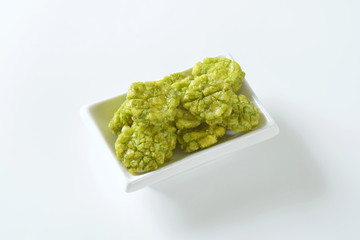 bowl of wasabi crackers