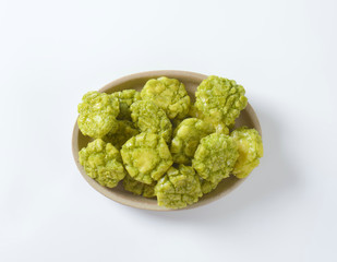 bowl of wasabi crackers