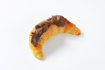 croissant with chocolate spread