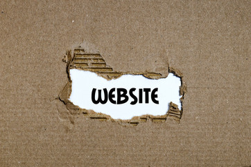 The word website appearing behind torn paper