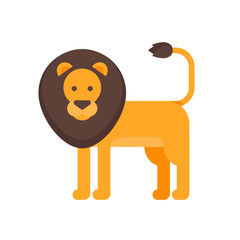 Vector flat style illustration of lion