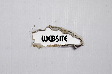The word website appearing behind torn paper