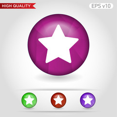 Colored icon or button of star symbol with background