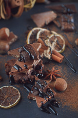 Lemon, nuts and assortment of fine chocolates