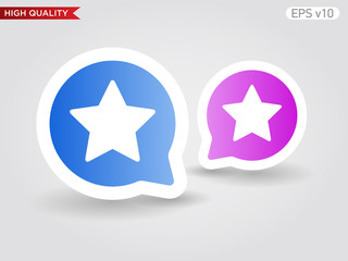Colored icon or button of star symbol with background