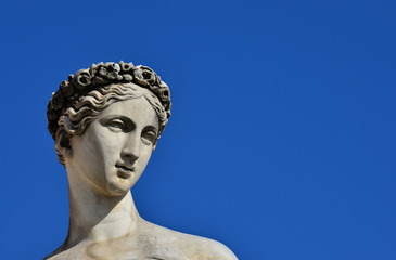 Classical goddess statue in Rome (with copy space)