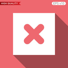 Obraz premium Colored icon or button of cross or delete symbol with background