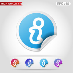 Colored icon or button of info symbol with background