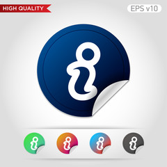 Colored icon or button of info symbol with background