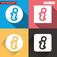 Colored icon or button of info symbol with background