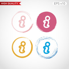 Colored icon or button of info symbol with background