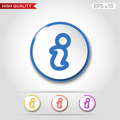 Colored icon or button of info symbol with background