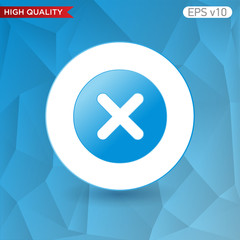 Fototapeta premium Colored icon or button of cross or delete symbol with background