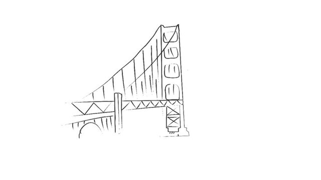 San-Francisco bridge drawing animation