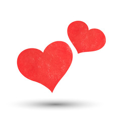 Watercolor red heart for Valentine's day. Vector