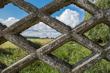 concrete Reshotka closes nature,