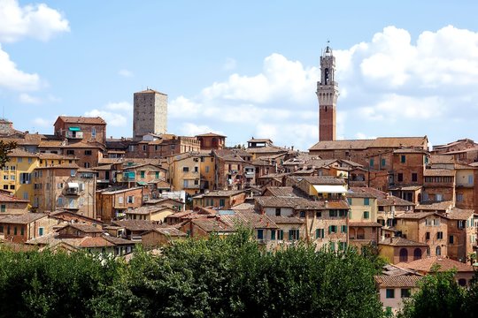 Panoramic view of the city Siena, Tuscany, Italy