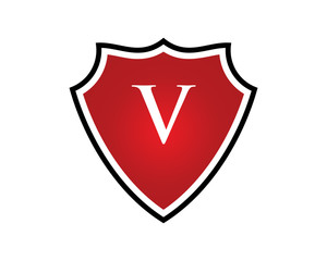 V Letter Shield Logo
