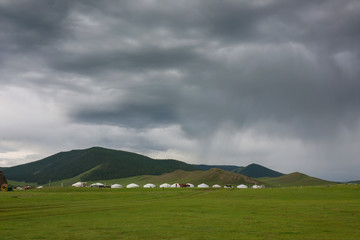 Mongolian landscape just before the storm