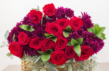 Red roses  bouquet isolated on the white background
