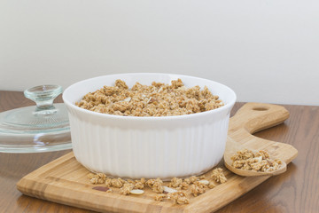 Home Made Granola  in the bolw.