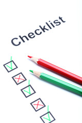 Check boxes on white paper