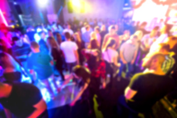 Crowd of people on the club party.