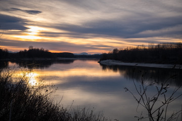 Tramonto sul fiume Po