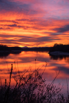 Tramonto sul fiume Po
