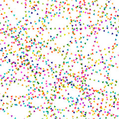Abstract dotted surface. Background with colored particles. Halftone effect illustration. Colorful triangles on white background