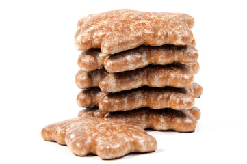 traditional gingerbread isolated on white background