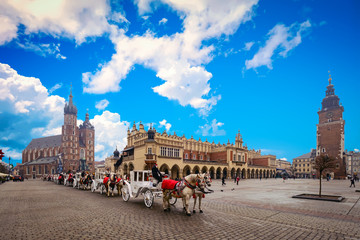 Fototapeta Main square in old city of Krakow, Poland obraz