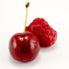 raspberries with cherries
