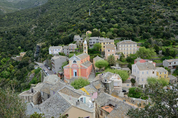Fototapeta na wymiar Corsican mountain village Nonza