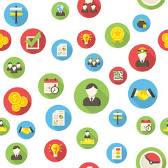 Seamless pattern with business icons vector illustration