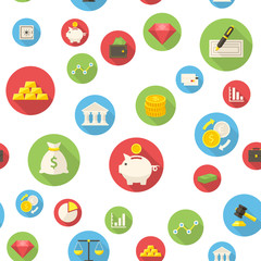 Seamless pattern with finance icons vector illustration