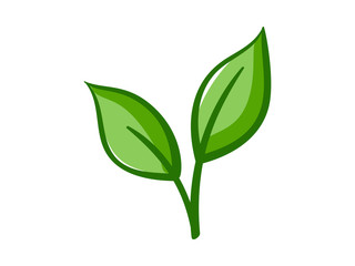 Vector illustration of ecology concept icon with green leaves