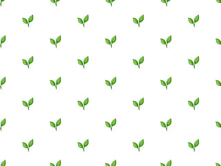 Obraz na płótnie Canvas Seamless green leaf pattern vector illustration. Decorative template texture with leaves.