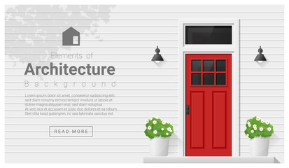 Naklejka premium Elements of architecture , front door background , vector ,illustration