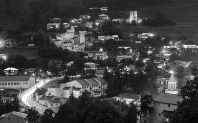 Lights of Mestia. Black and white