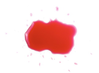 Fototapeta na wymiar Glossy red wine liquid droplets isolated on white