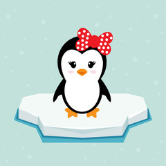 penguin girl on ice