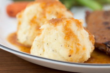 Close up of mashed potatoes.