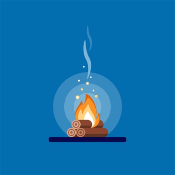 Campfire vector illustration.