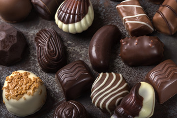 Obraz na płótnie Canvas Assortment of fine chocolate candies
