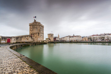 Old fort towers in La Rochelle , France