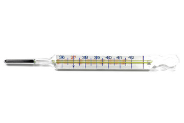 altes Fieberthermometer isoliert auf weißem Hintergrund